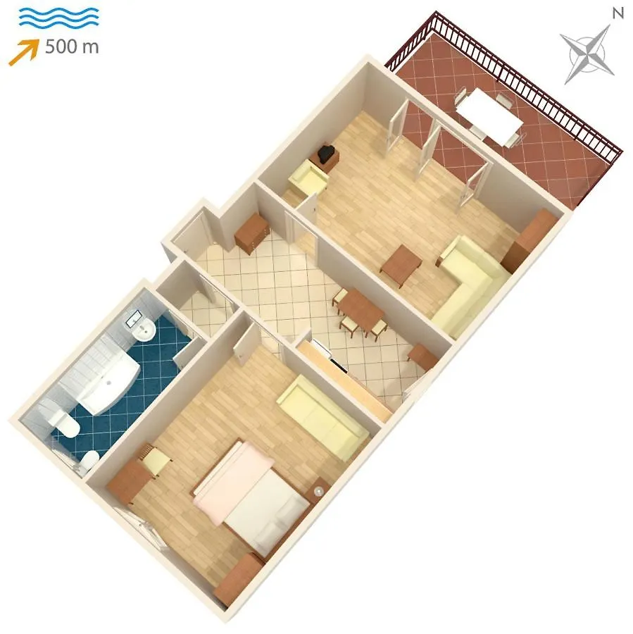 Apartments With A Parking Space Malinska 0*,  Croatia